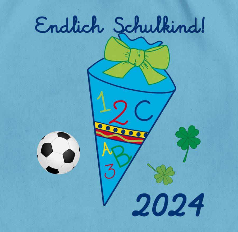 Shirtracer Endlich Schulkind 2024 Fußball: T-Shirt Gym Bag Shirtracer