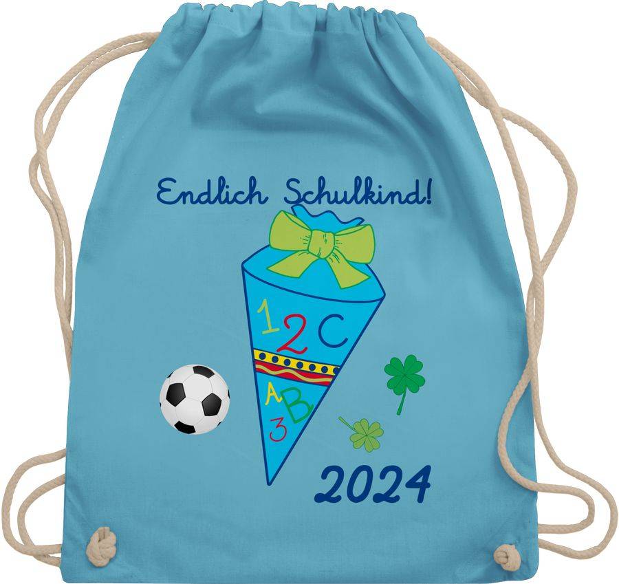Shirtracer Endlich Schulkind 2024 Fußball: T-Shirt Gym Bag Shirtracer
