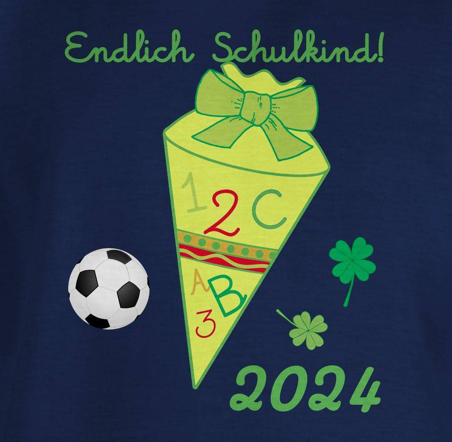 Shirtracer Endlich Schulkind 2024 Schultüte ABC Gelb/grün Shirts & Mehr Shirtracer