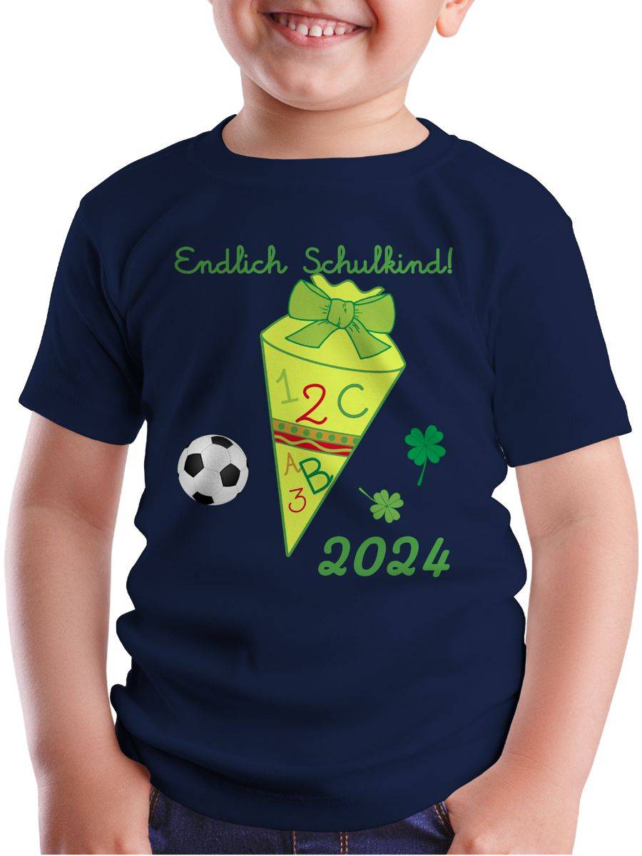 Shirtracer Endlich Schulkind 2024 Schultüte ABC Gelb/grün Shirts & Mehr Shirtracer