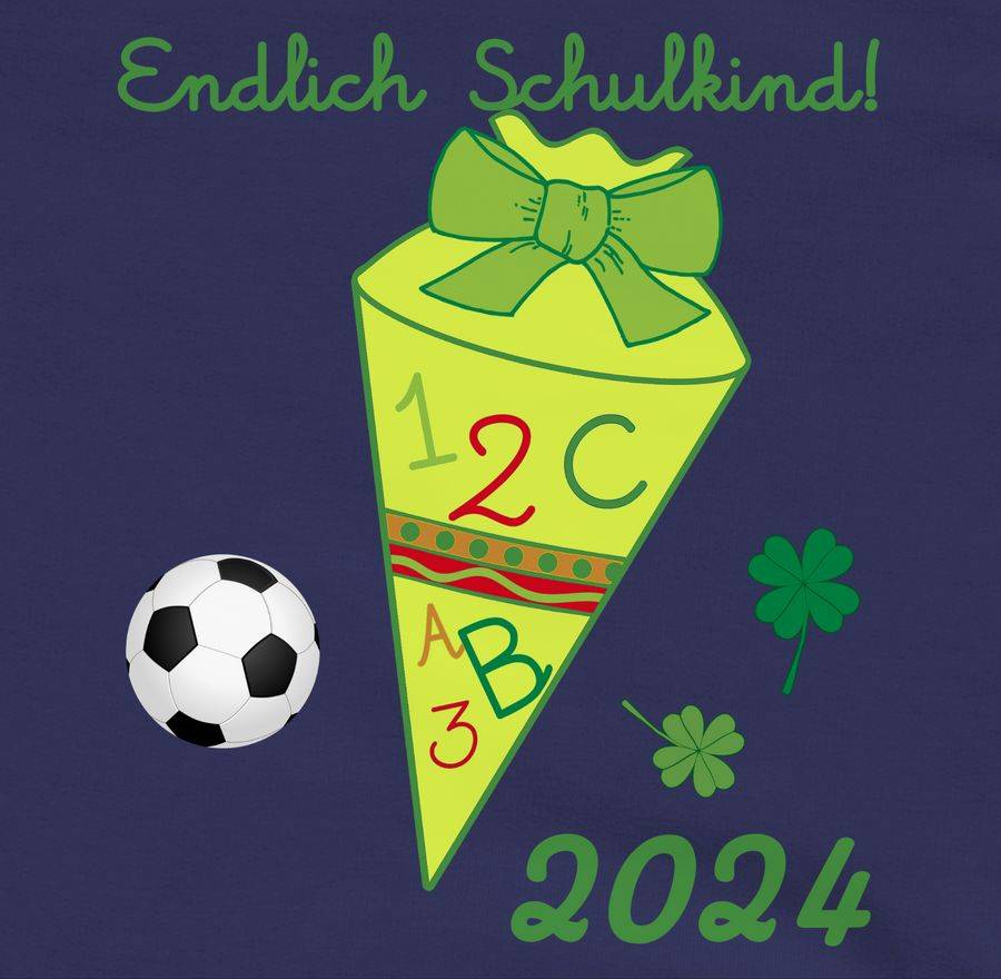Shirtracer Endlich Schulkind 2024 Schultüte ABC Gelb/grün Shirts & Mehr Shirtracer