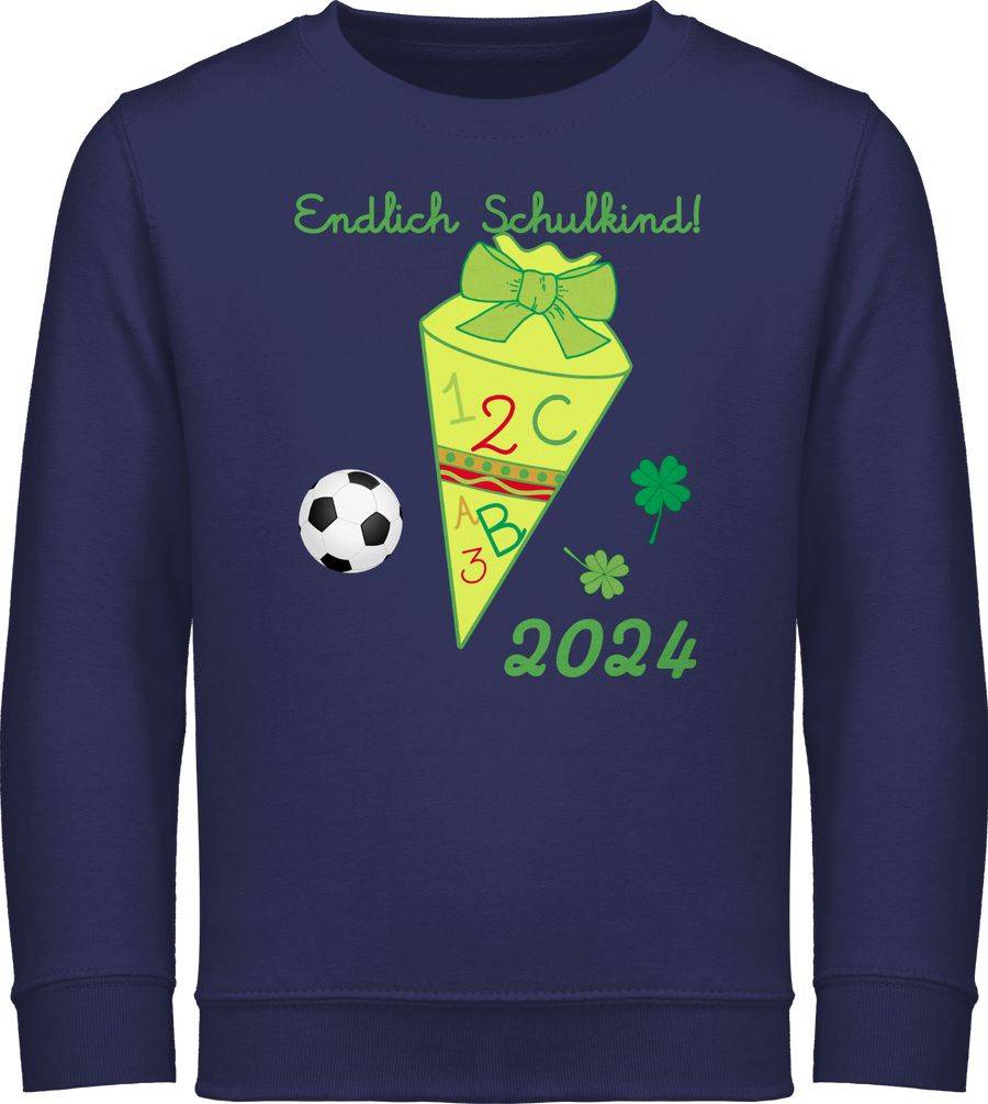 Shirtracer Endlich Schulkind 2024 Schultüte ABC gelb/grün Shirts & Mehr Shirtracer