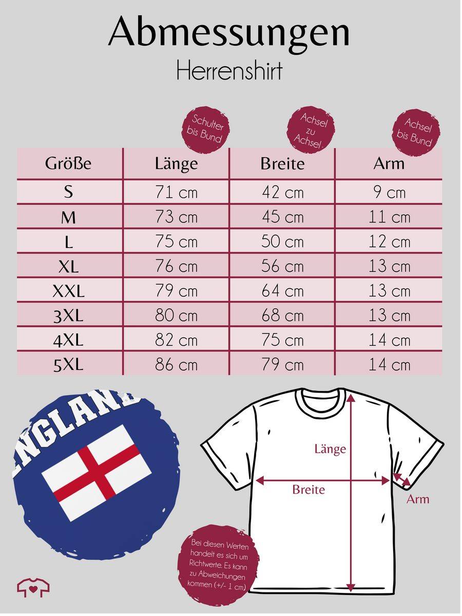 Shirtracer England Schriftzug Mit Flagge United Kingdom UK Britannien British Shirtracer