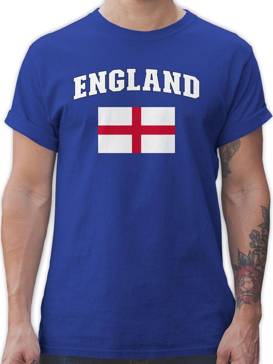 Shirtracer England Schriftzug mit Flagge United Kingdom UK Britannien British Shirtracer