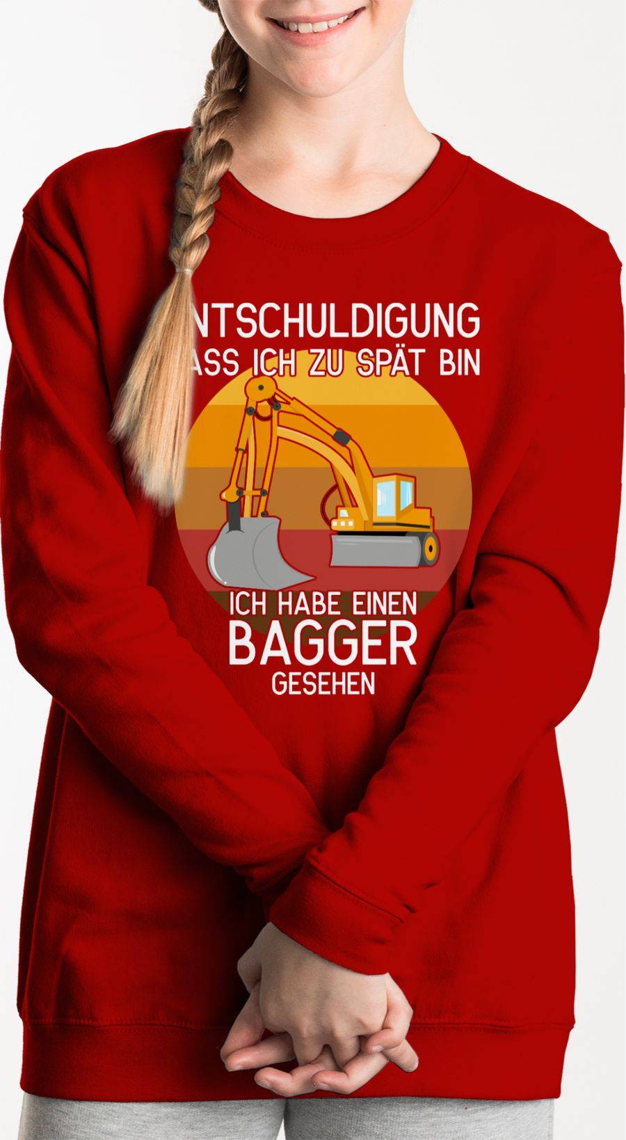 Shirtracer Entschuldigung Dass Ich Zu Spät Bin - Bagger Gesehen: T-Shirt Turnbeutel Shirtracer