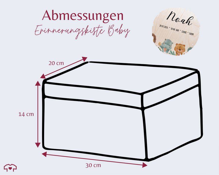 Shirtracer Erinnerungsbox Baby Personalisiert Erinnerungsbox Für Babys Tiere Löwe Nilpferd Tiger Elefant Shirtracer