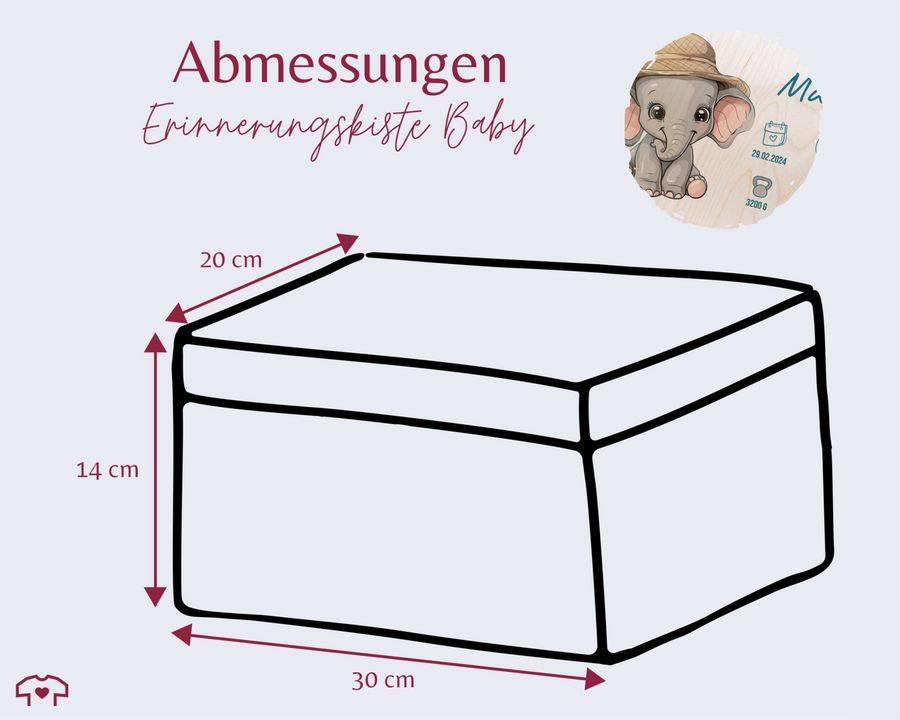 Shirtracer Erinnerungsbox Baby Personalisiert Mit Elefant Und Name Personalisierte Geschenke Baby Geburt Geschenke Zur Geburt Shirtracer