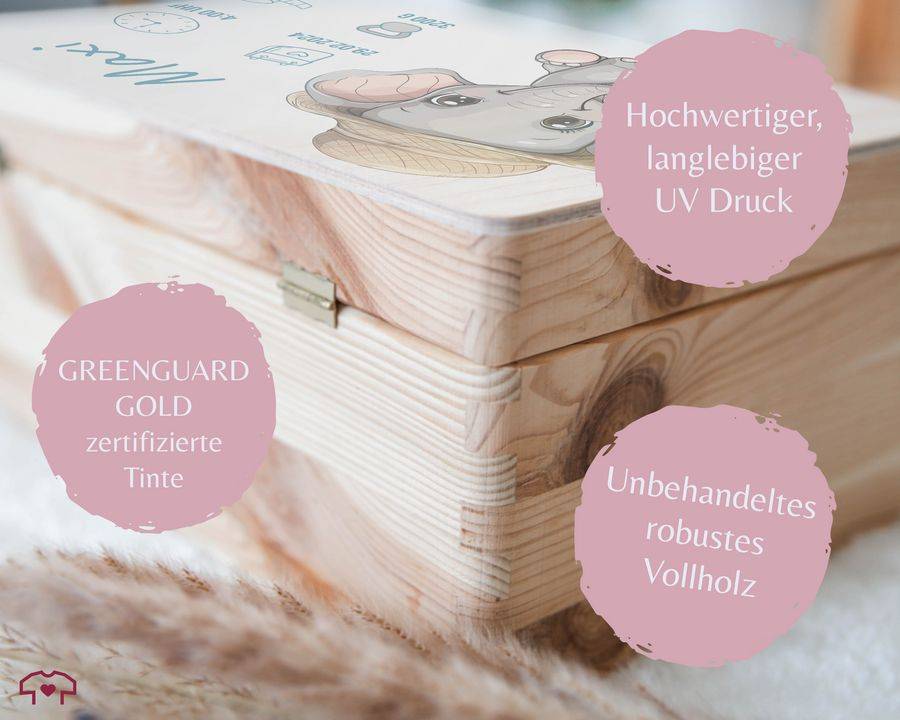Shirtracer Erinnerungsbox Baby Personalisiert Mit Elefant Und Name Personalisierte Geschenke Baby Geburt Geschenke Zur Geburt Shirtracer