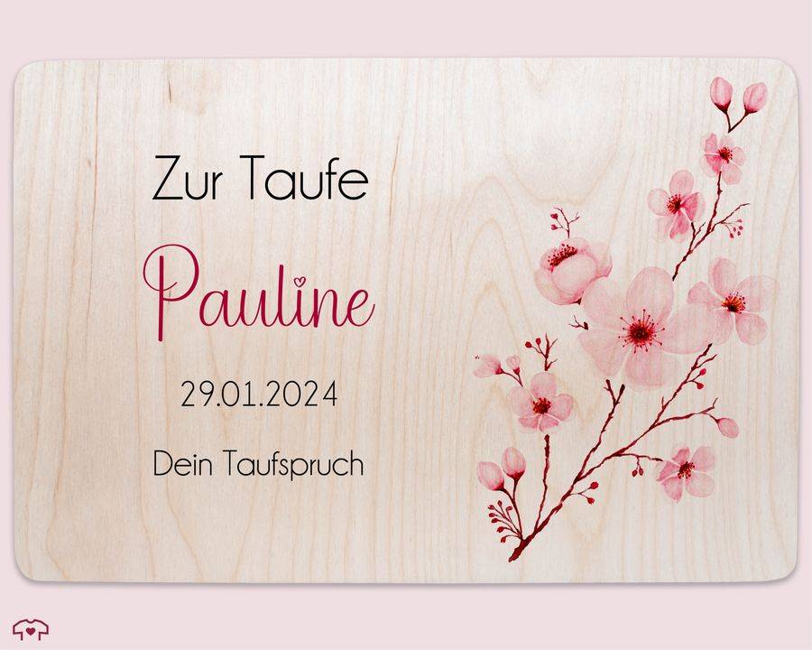Shirtracer Erinnerungsbox Baby Taufe Mit Kirschblüten Box Taufe Personalisiert Taufgeschenk Erinnerungsbox An Die Taufe Shirtracer