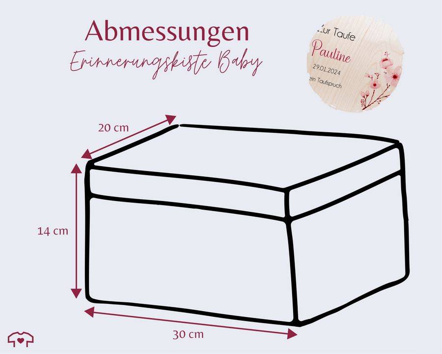 Shirtracer Erinnerungsbox Baby Taufe Mit Kirschblüten Box Taufe Personalisiert Taufgeschenk Erinnerungsbox An Die Taufe Shirtracer