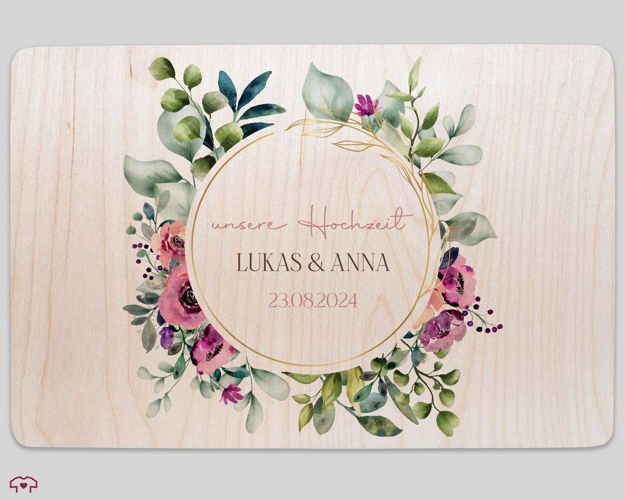 Shirtracer Erinnerungsbox Unsere Hochzeit Mit Blumenkranz Personalisiert Geschenke Zur Hochzeit Shirtracer