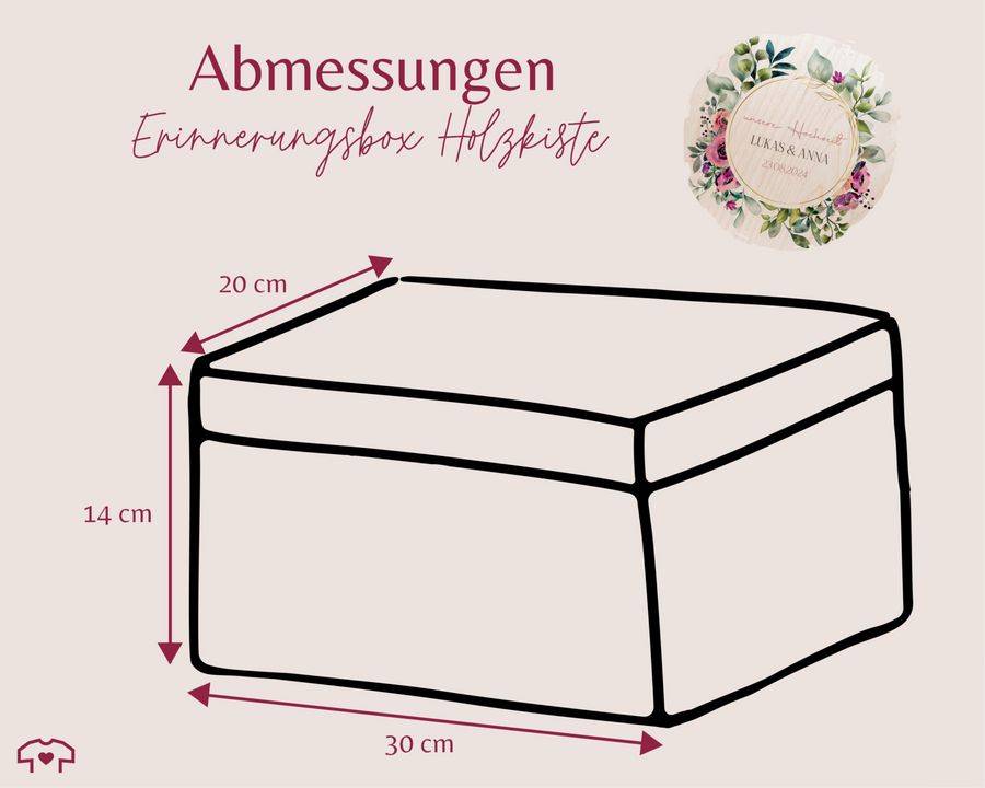 Shirtracer Erinnerungsbox Unsere Hochzeit Mit Blumenkranz Personalisiert Geschenke Zur Hochzeit Shirtracer