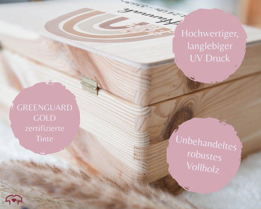 Shirtracer Erinnerungsbox Zur Geburt Mit Regenbogen Taufgeschenk Kommunion Erinnerungskiste Für Regenbogenbaby Shirtracer
