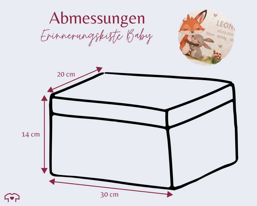 Shirtracer Erinnerungsbox Zur Geburt Personalisiert Mit Fuchs Hase Waldtiere Baby Holzkis Shirtracer