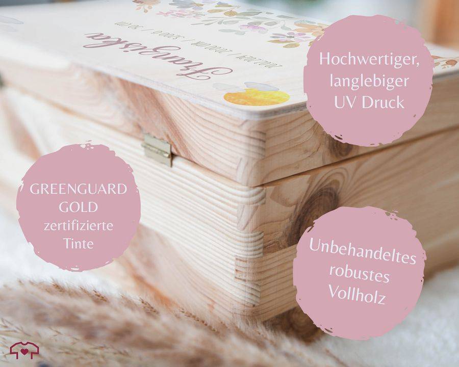 Shirtracer Erinnerungskiste Baby Erinnerungskisten Für Babys Personalisiert Kiste Zur Geburt Holzkiste Geburt Shirtracer