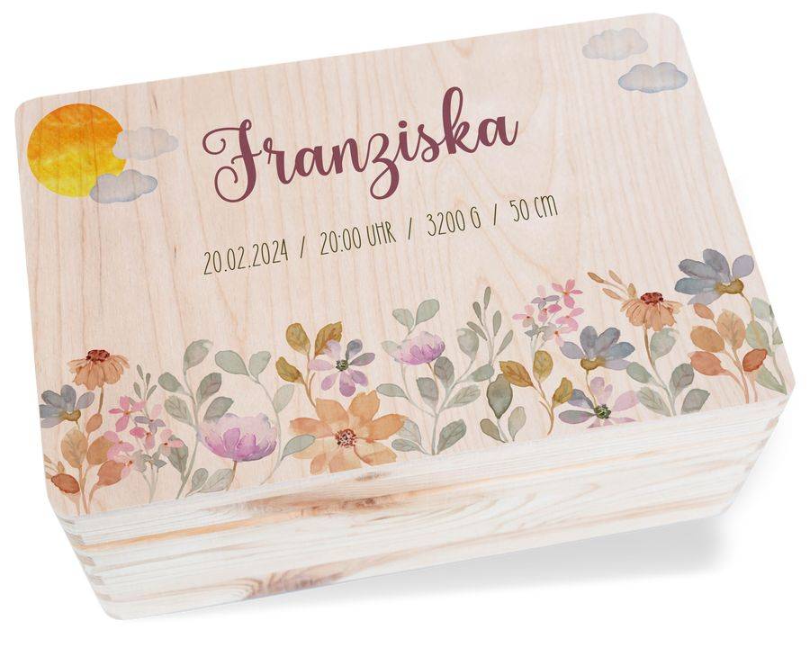 Shirtracer Erinnerungskiste Baby Erinnerungskisten für Babys Personalisiert Kiste zur Geburt Holzkiste Geburt Shirtracer