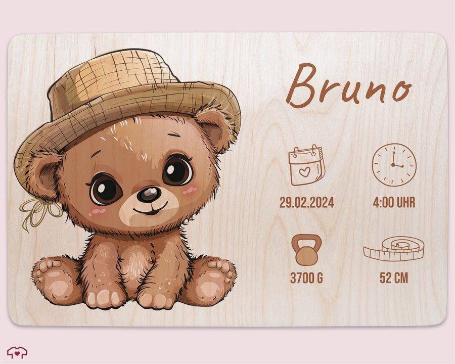 Shirtracer Erinnerungskiste Geburt Mit Bär Und Name Geschenk Geburt Personalisiert Personalisierte Babybox Shirtracer