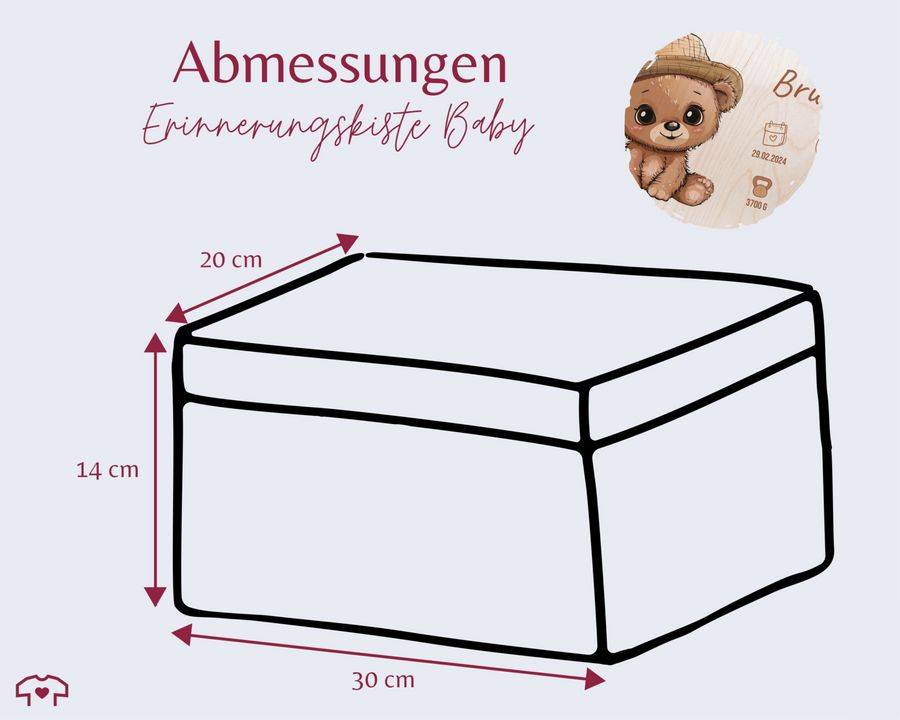 Shirtracer Erinnerungskiste Geburt Mit Bär Und Name Geschenk Geburt Personalisiert Personalisierte Babybox Shirtracer