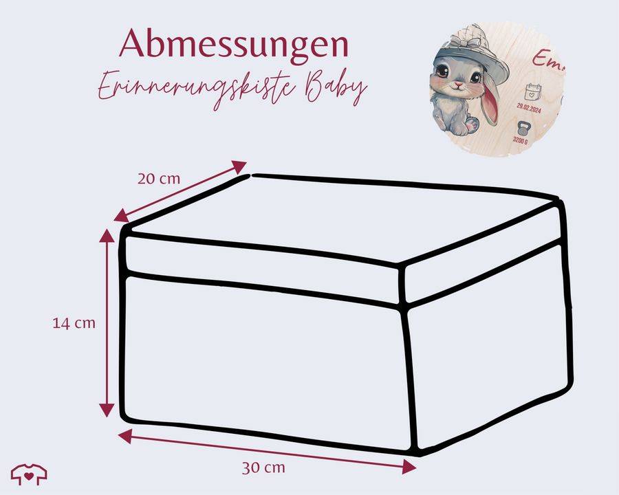 Shirtracer Erinnerungskiste Geburt Mit Hase Und Name Geburtsgeschenk Baby Babybox Erinnerungen Personalisiert Shirtracer