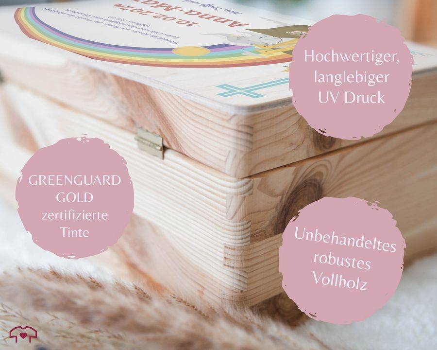 Shirtracer Erinnerungskiste Zur Taufe Arche Noah Mit Tieren Personalisierte Erinnerungskiste Taufe Taufgeschenk Shirtracer