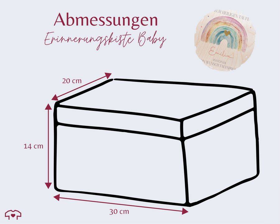 Shirtracer Erinnerungskiste Zur Taufe Mit Regenbogen - Personalisierte Babybox Für Jungen Und Mädchen - Taufgeschenk Shirtracer