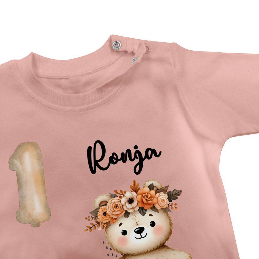 Shirtracer Erster Geburtstag Mit Bär Und Kürbis Erster Ehrentag Erste Geburtstagsfeier Einjähriger Geburtstag Shirtracer