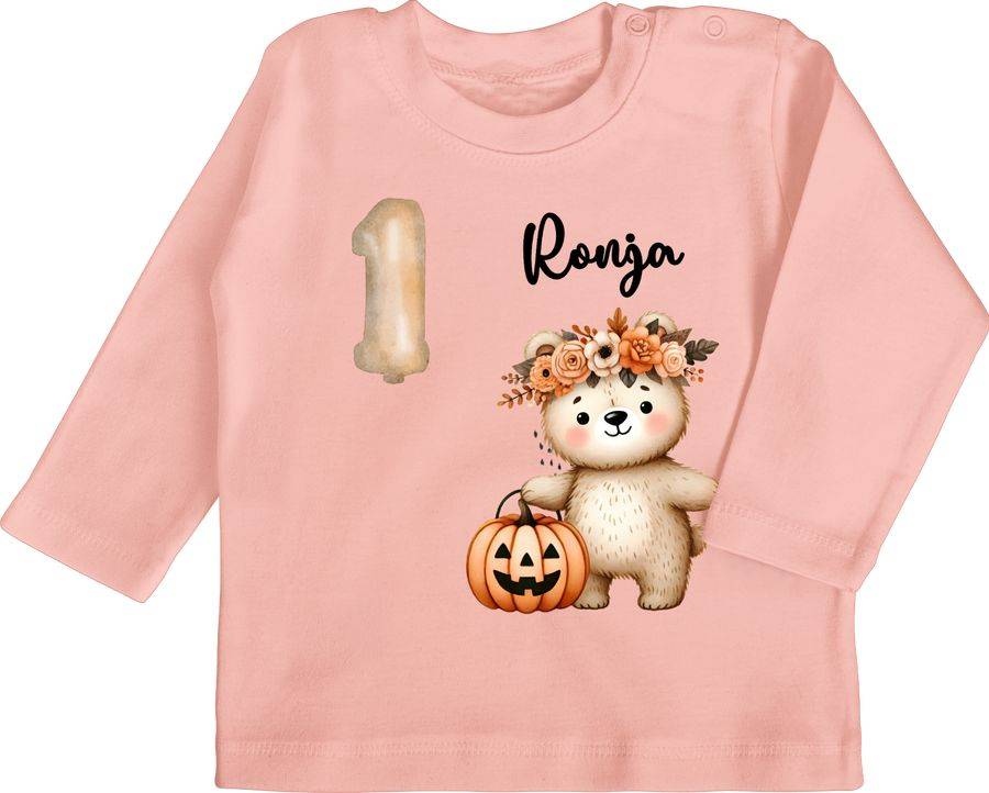 Shirtracer Erster Geburtstag mit Bär und Kürbis Erster Ehrentag Erste Geburtstagsfeier Einjähriger Geburtstag Shirtracer