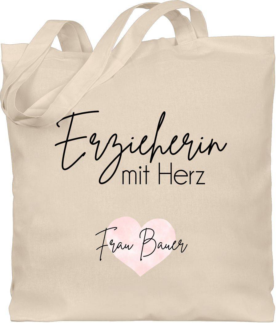 Shirtracer Erzieherin mit Herz mit Name Abschiedsgeschenk Erzieherin Kita Danke Erzieherin Geschenke Erzieherin Abschied Shirtracer
