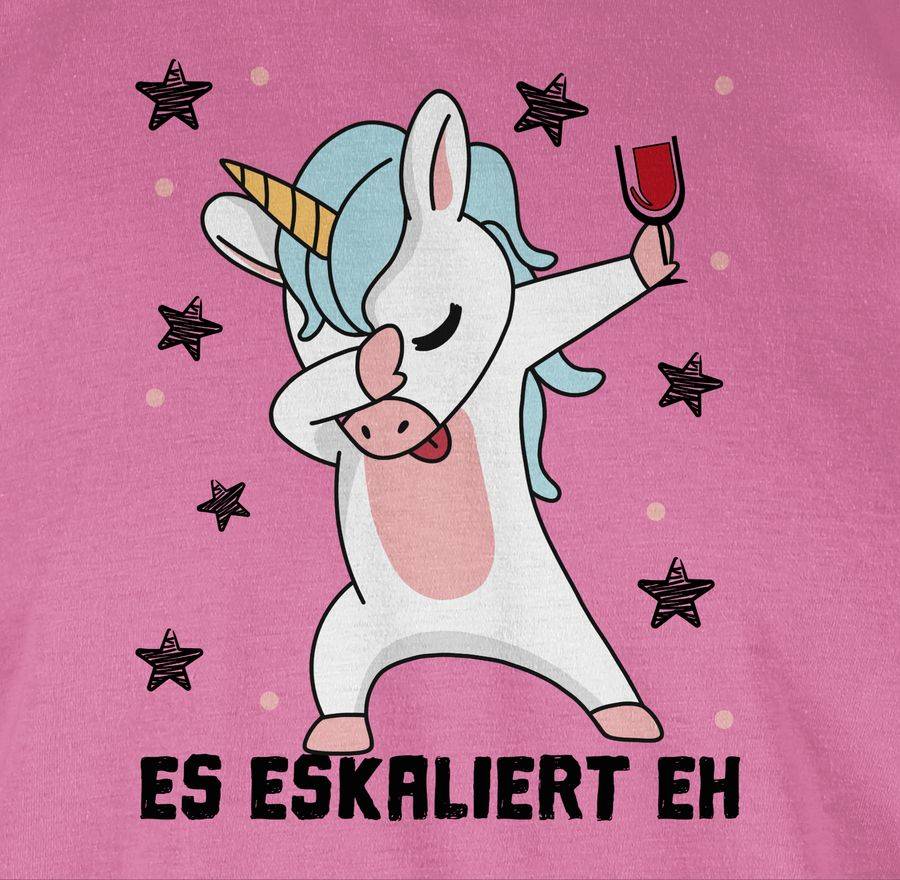 Shirtracer Es Eskaliert Eh Einhorn Mit Weinglas: Tshirt Turnbeutel Shirtracer