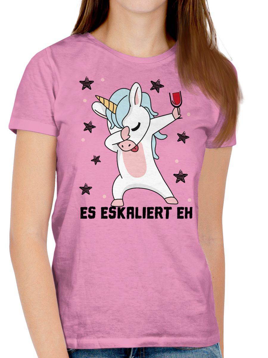Shirtracer Es Eskaliert Eh Einhorn Mit Weinglas: Tshirt Turnbeutel Shirtracer