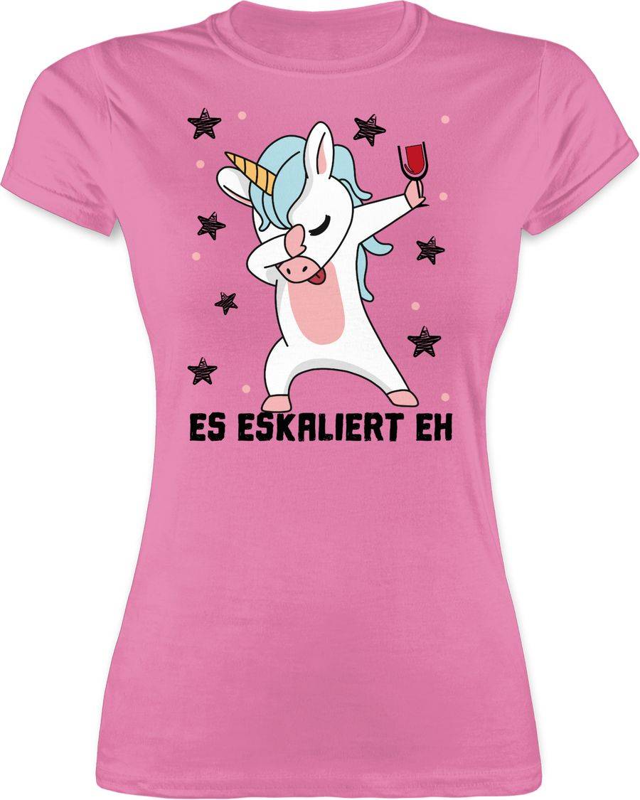 Shirtracer Es Eskaliert Eh Einhorn Mit Weinglas: Tshirt Turnbeutel Shirtracer