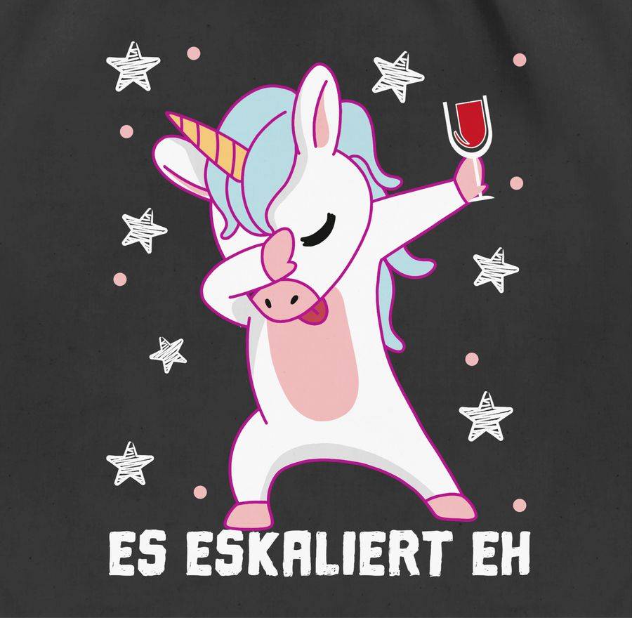 Shirtracer Es Eskaliert Eh Einhorn Mit Weinglas Weiß Shirts & Mehr Shirtracer
