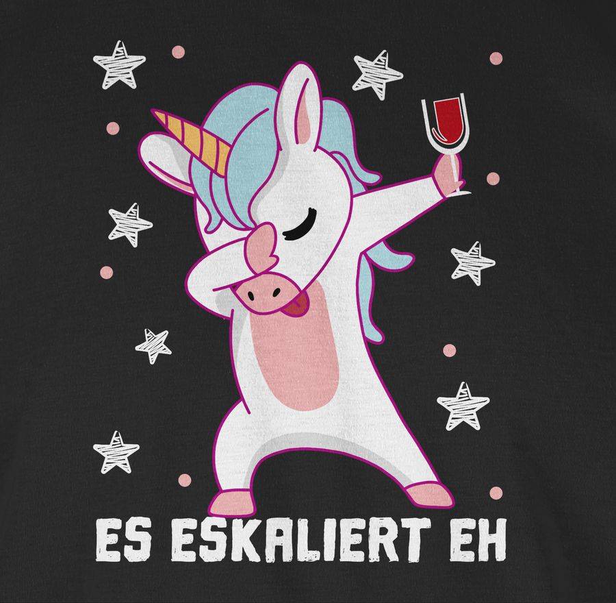 Shirtracer Es Eskaliert Eh Einhorn Mit Weinglas Weiß Shirts & Mehr Shirtracer