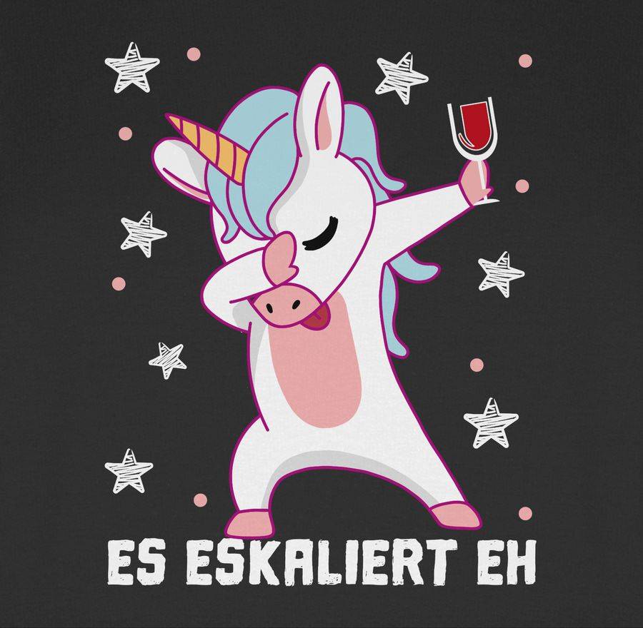 Shirtracer Es Eskaliert Eh Einhorn Mit Weinglas Weiß Shirts & Mehr Shirtracer