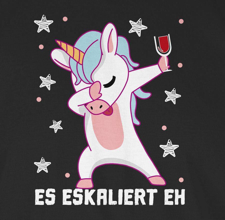 Shirtracer Es Eskaliert Eh Einhorn Mit Weinglas Weiß Shirts & Mehr Shirtracer