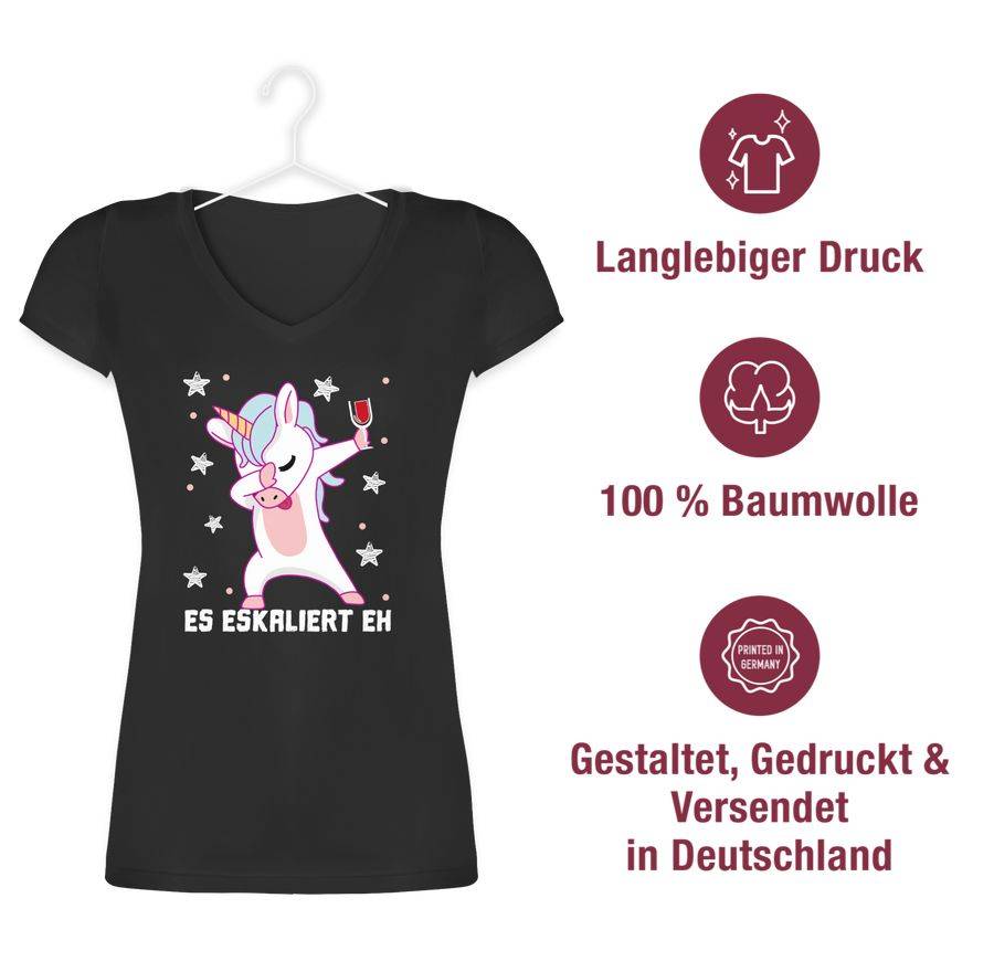 Shirtracer Es Eskaliert Eh Einhorn Mit Weinglas Weiß Shirts & Mehr Shirtracer