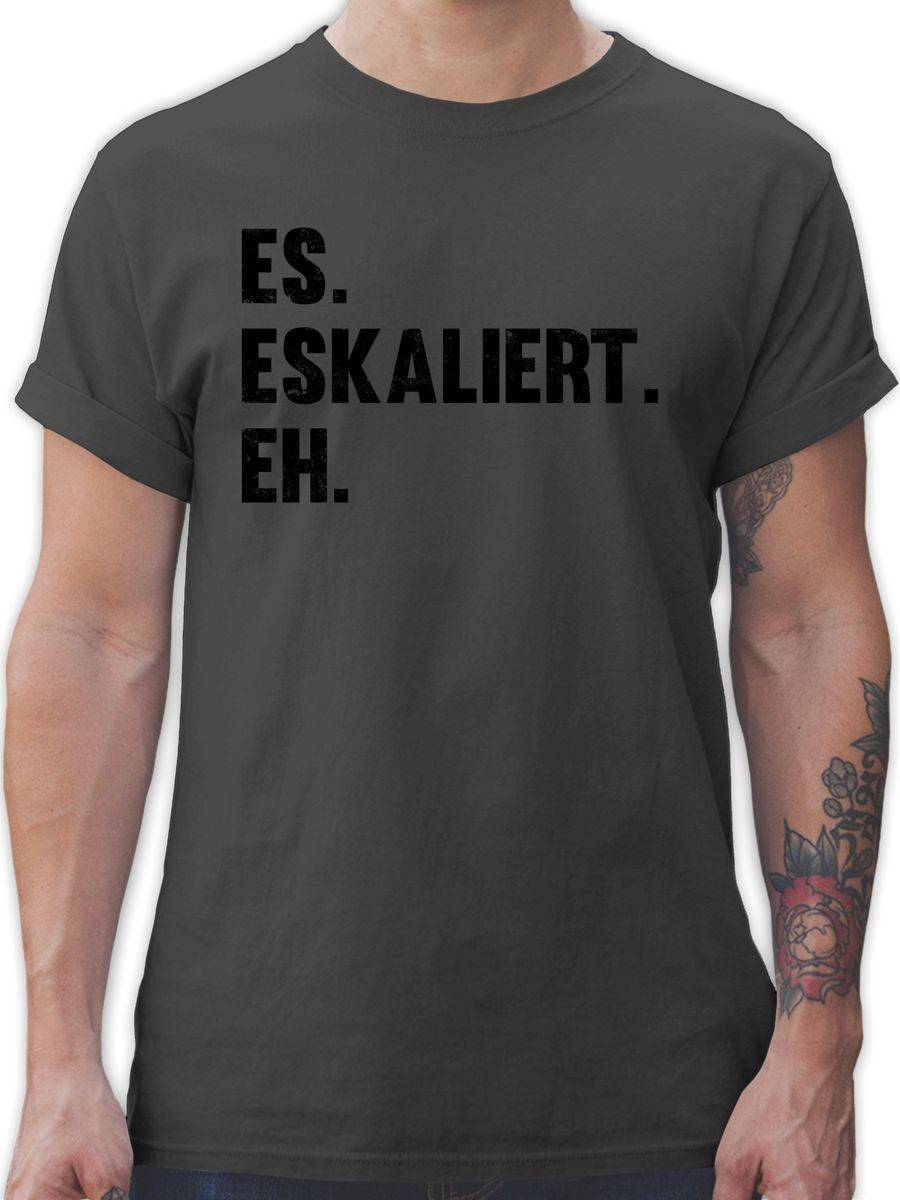 Shirtracer Es eskaliert eh - Vintage Effekt: Tshirt Turnbeutel Shirtracer