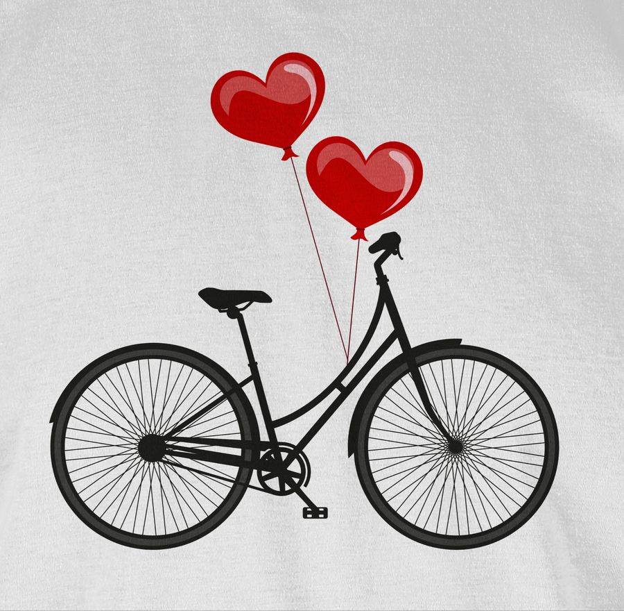 Shirtracer Fahrrad Herz Luftballons: T-Shirt Rucksack Shirtracer