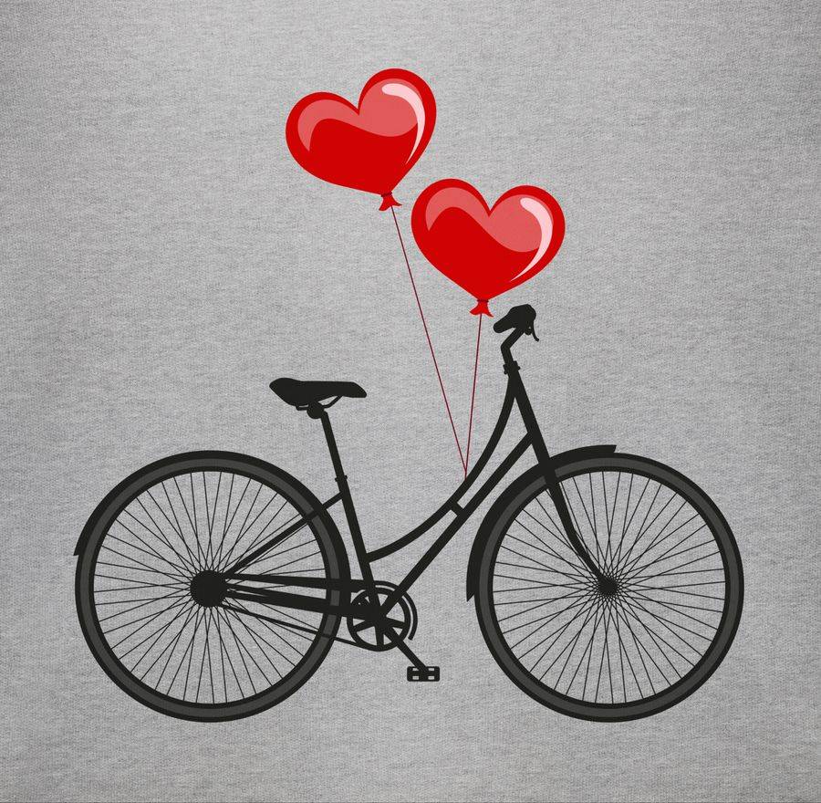 Shirtracer Fahrrad Herz Luftballons: T-Shirt Rucksack Shirtracer