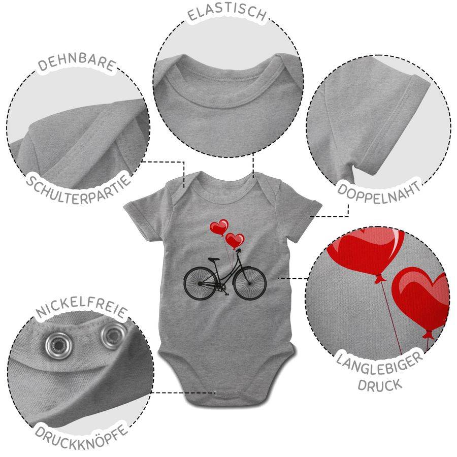 Shirtracer Fahrrad Herz Luftballons: T-Shirt Rucksack Shirtracer