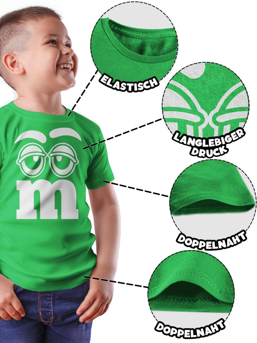 Shirtracer Faschingskostüm Gruppen M&M Aufdruck Gesicht Shirts & Mehr Shirtracer