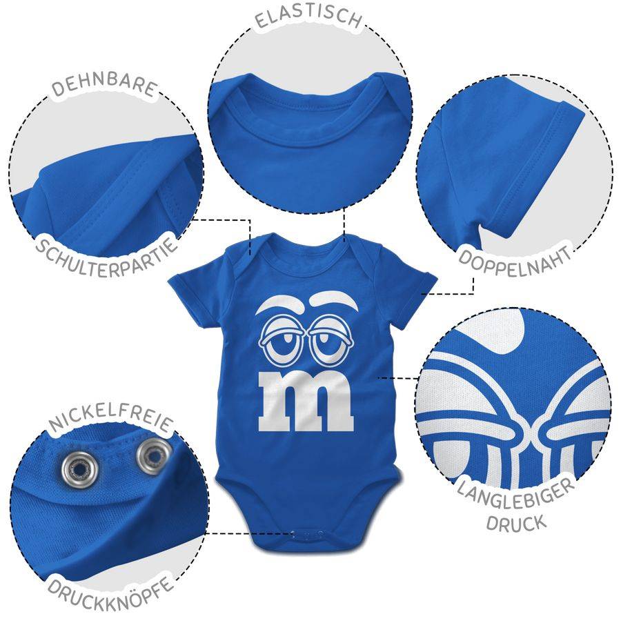Shirtracer Faschingskostüm Gruppen M&M Aufdruck Gesicht Shirts & Mehr Shirtracer