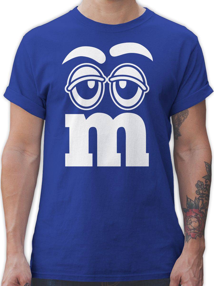 Shirtracer Faschingskostüm Gruppen M&M Aufdruck Gesicht Shirts & Mehr Shirtracer