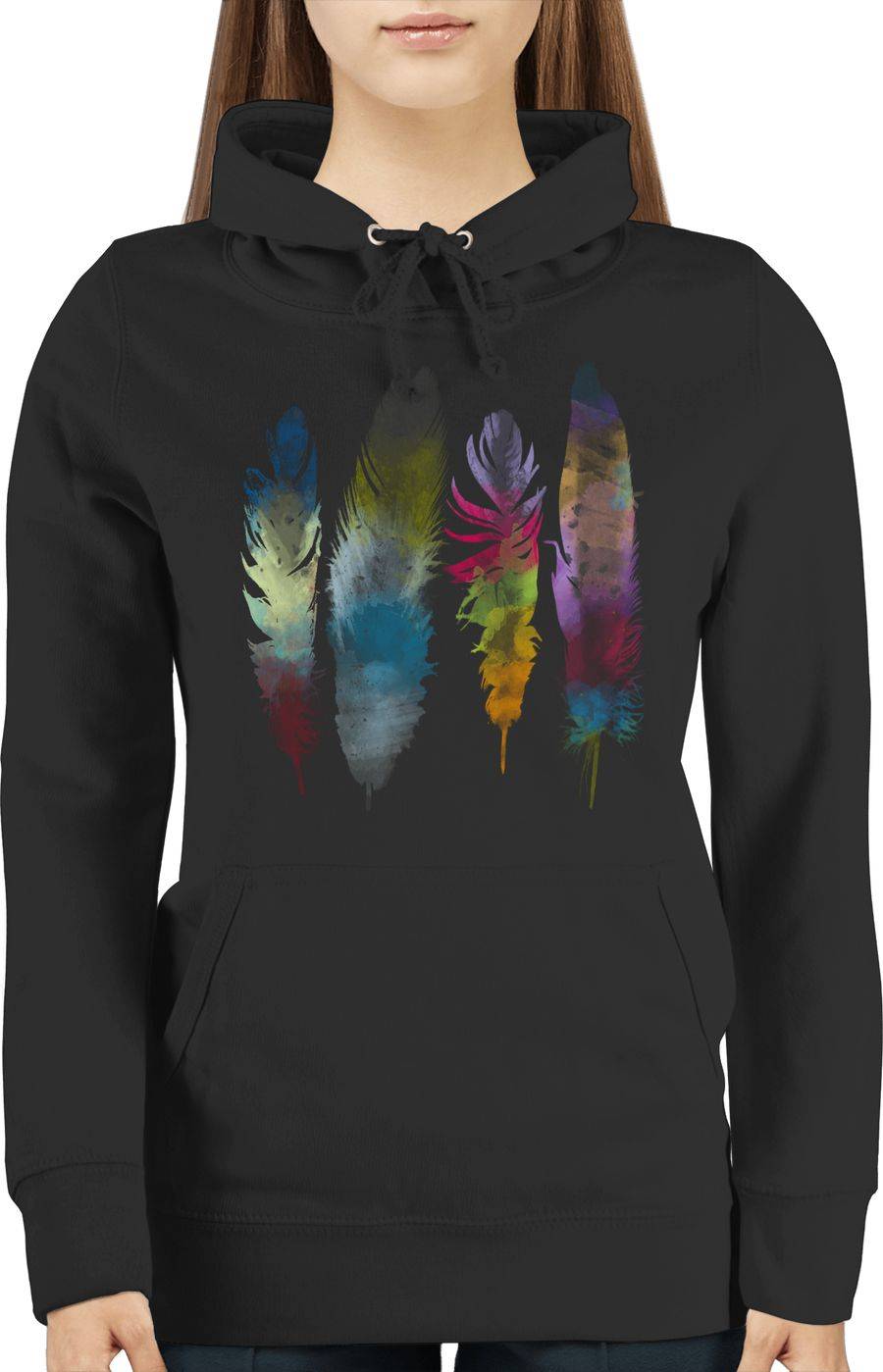 Shirtracer Federn Wasserfarbe Watercolor Feathers: T-Shirt Turnbeutel Shirtracer