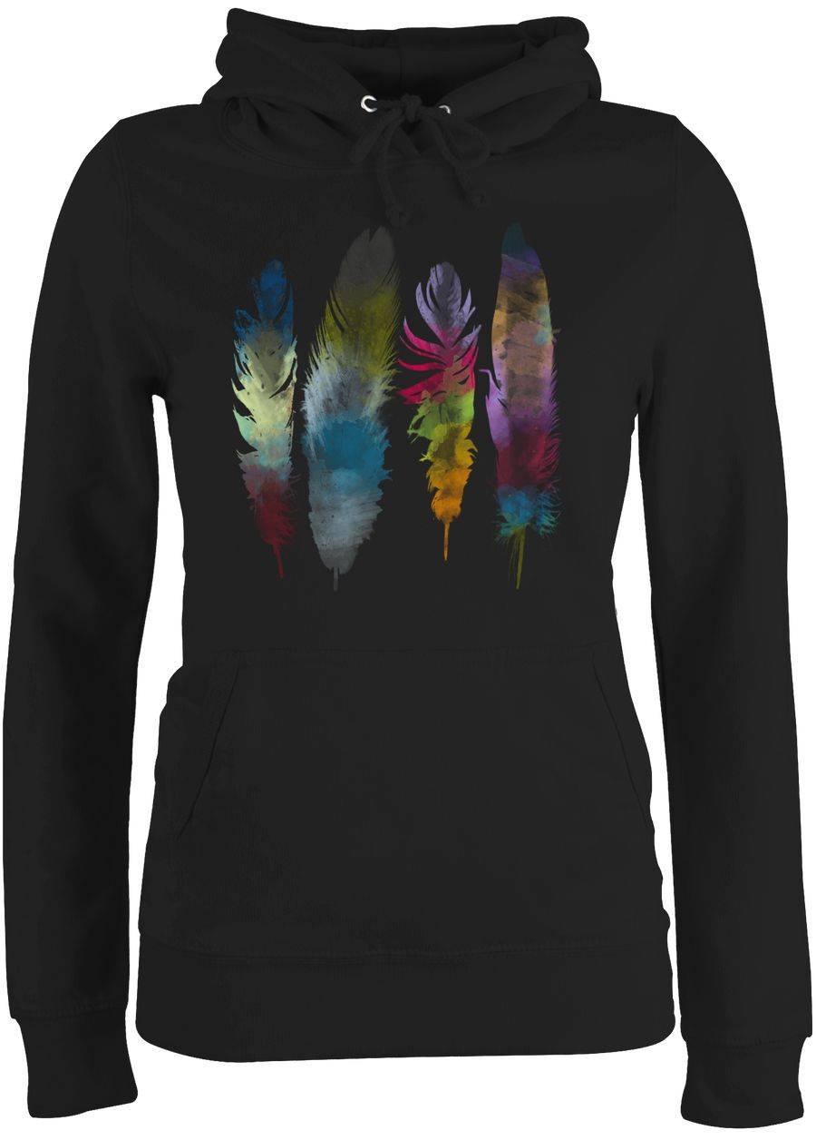 Shirtracer Federn Wasserfarbe Watercolor Feathers: T-Shirt Turnbeutel Shirtracer
