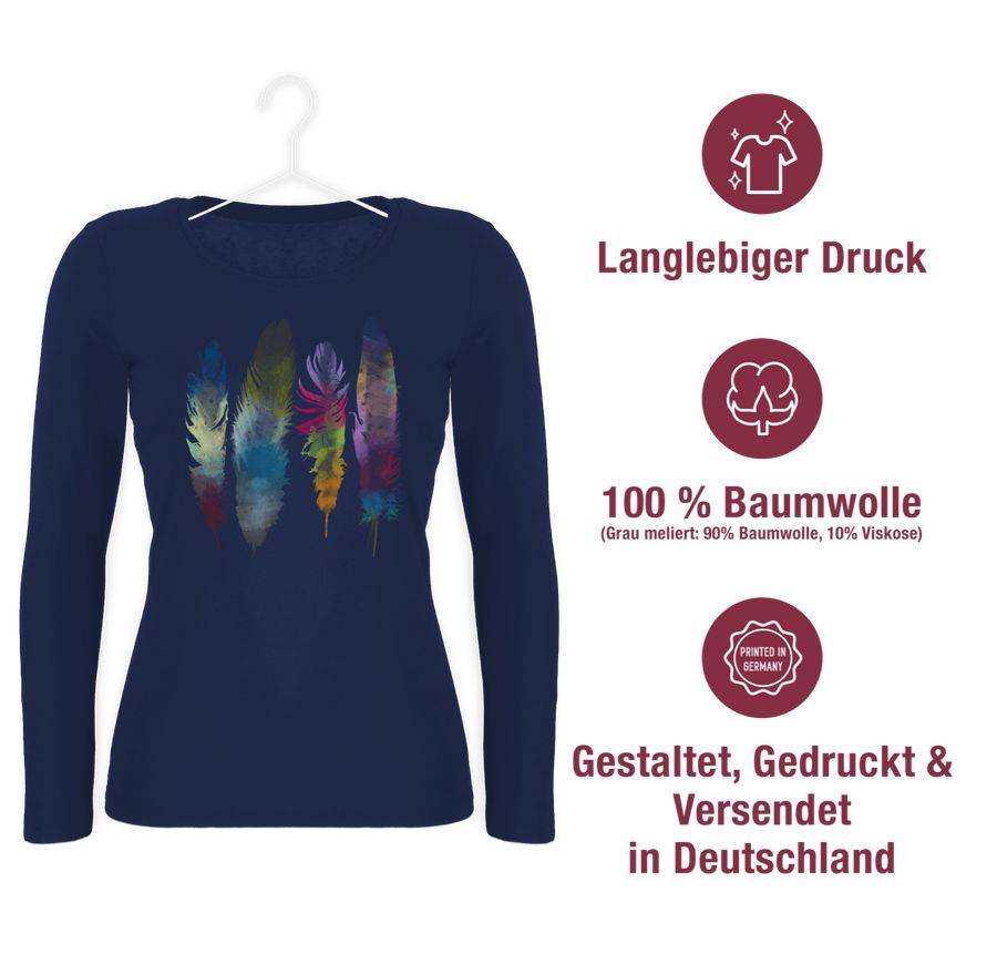 Shirtracer Federn Wasserfarbe Watercolor Feathers: T-Shirt Turnbeutel Shirtracer