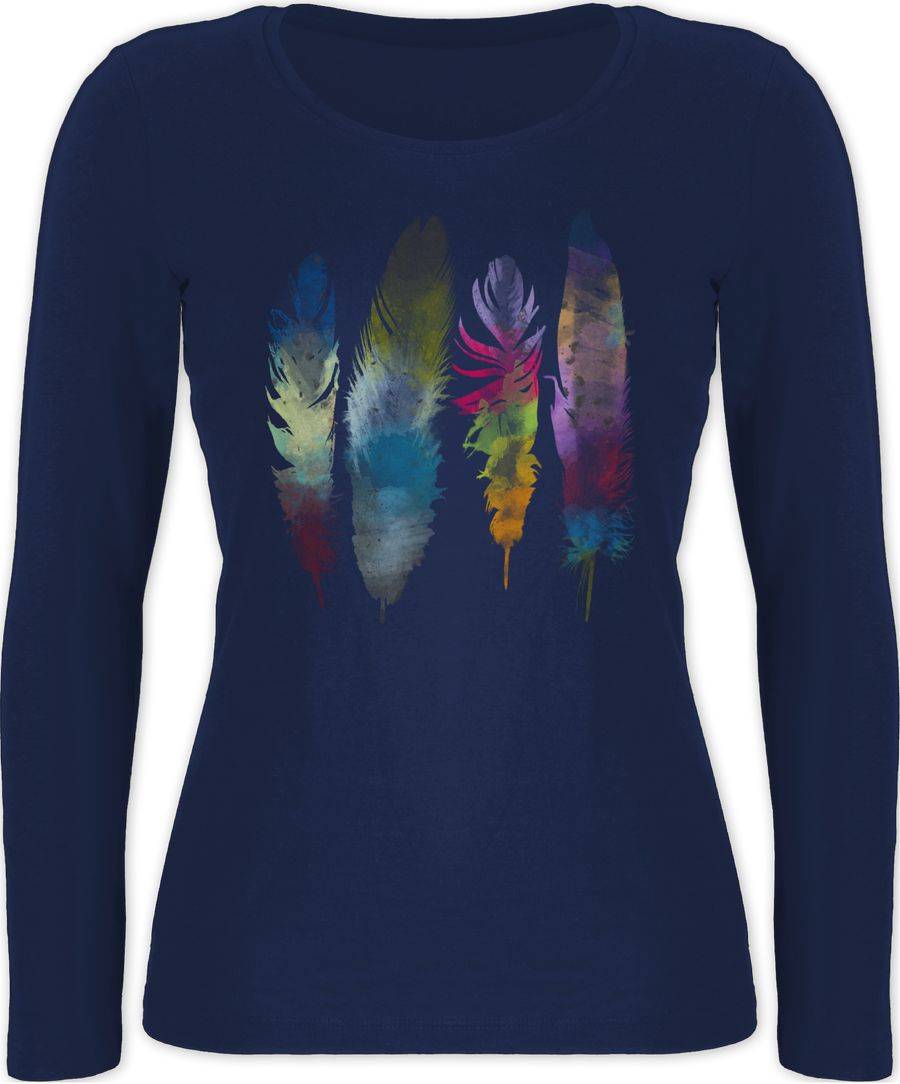 Shirtracer Federn Wasserfarbe Watercolor Feathers: T-Shirt Turnbeutel Shirtracer
