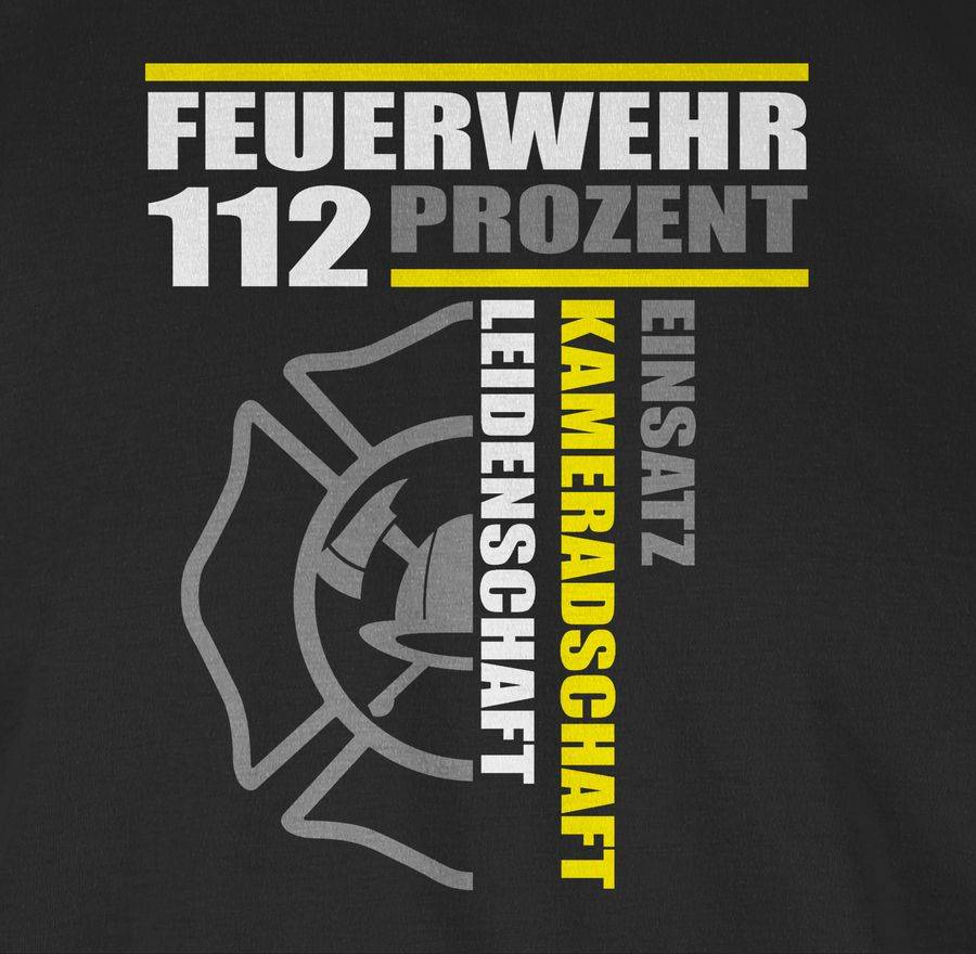 Shirtracer Feuerwehr 112 Prozent - Einsatz Kameradschaft Leidenschaft - Freiwillige Feuerwe Shirtracer