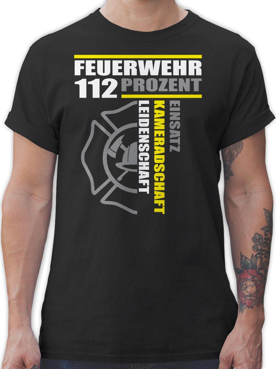 Shirtracer Feuerwehr 112 Prozent - Einsatz Kameradschaft Leidenschaft - Freiwillige Feuerwe Shirtracer