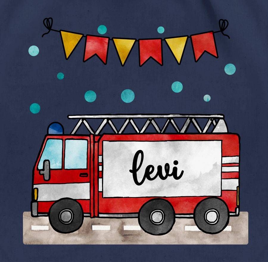 Shirtracer Feuerwehrauto - Geschenk: Tshirt Turnbeutel Shirtracer